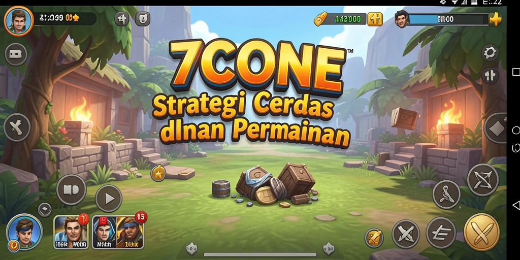 Tangkapan layar gameplay 7CONE yang menunjukkan tindakan strategi di lapangan.