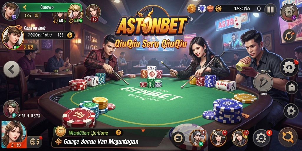 Tampilan gameplay QiuQiu di ASTONBET yang menarik.