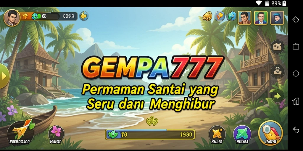 Tangkapan layar utama menunjukkan gameplay seru dari GEMPA777.