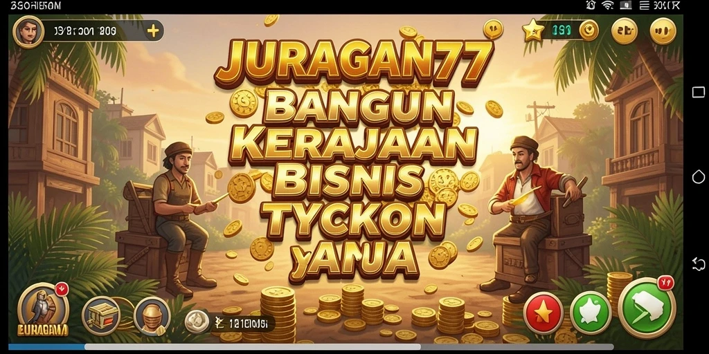 Screenshot gameplay JURAGAN77 yang menunjukkan membangun kerajaan bisnis.