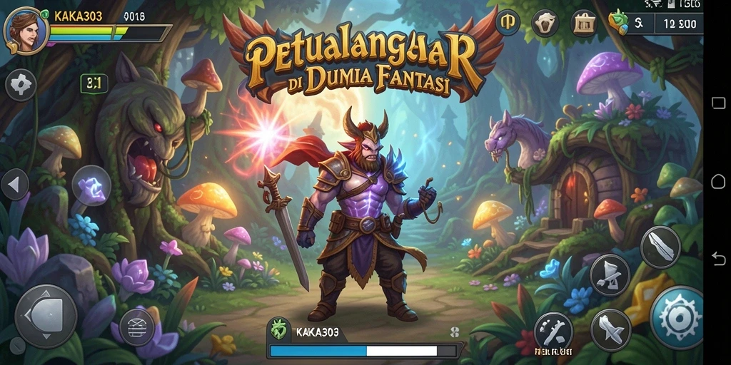 Tampilan gameplay menegangkan di dunia fantasi KAKA303.