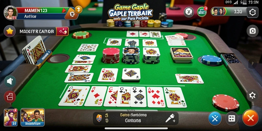 Tangkapan layar gameplay menarik MAMEN123 yang menunjukkan permainan Gaple.