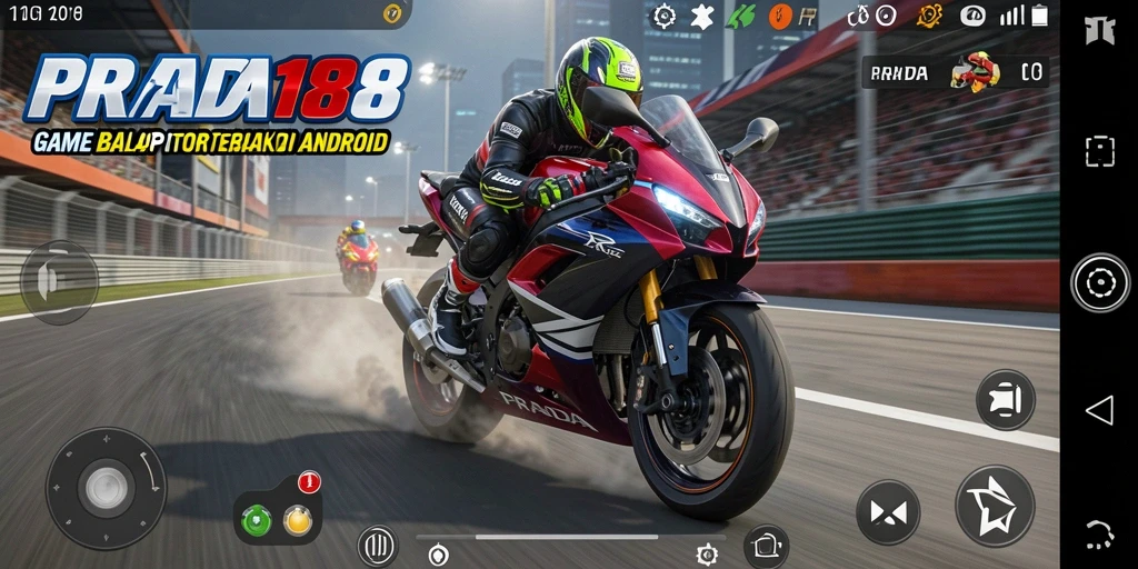 Tampilan menarik dari gameplay balap motor yang seru dan menegangkan.