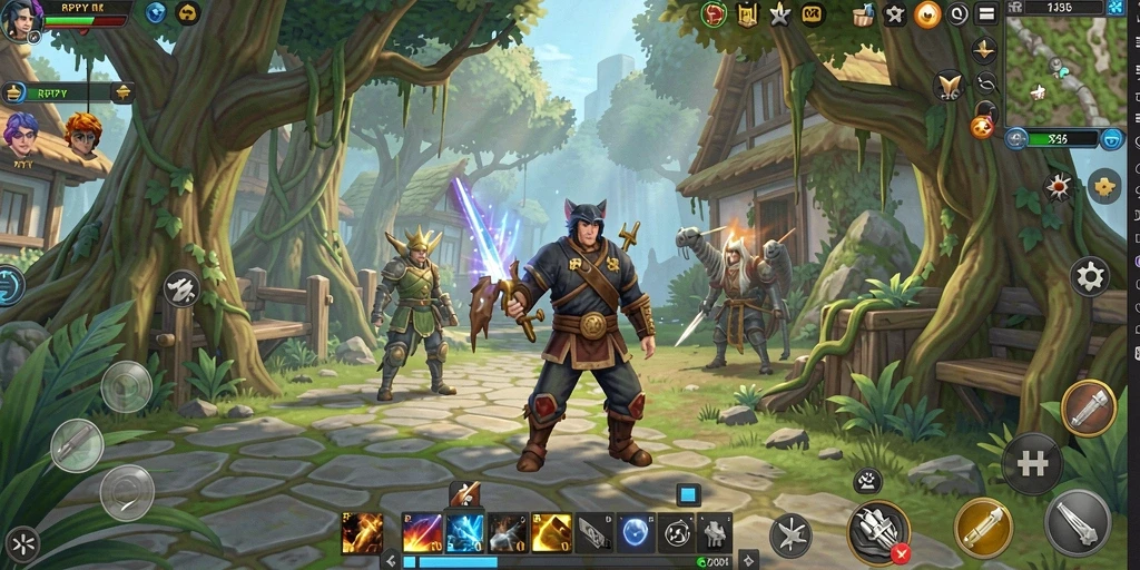 Gameplay mendebarkan RPYYY yang menampilkan aksi bertarung karakter RPG.