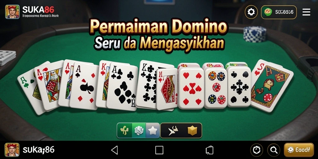 Screenshot gameplay SUKA86 yang menampilkan serunya permainan domino.