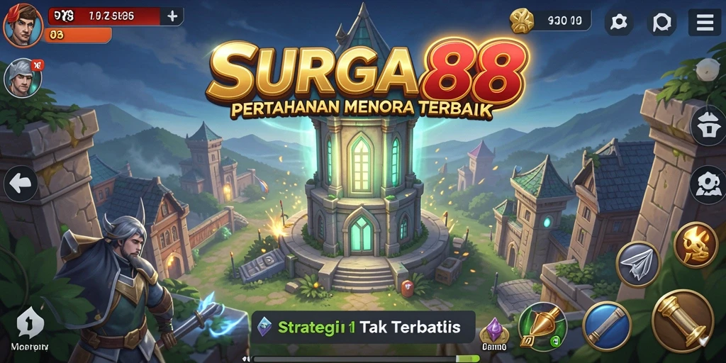 Tampilan menarik dari permainan Tower Defense SURGA88 dengan aksi menara yang seru.