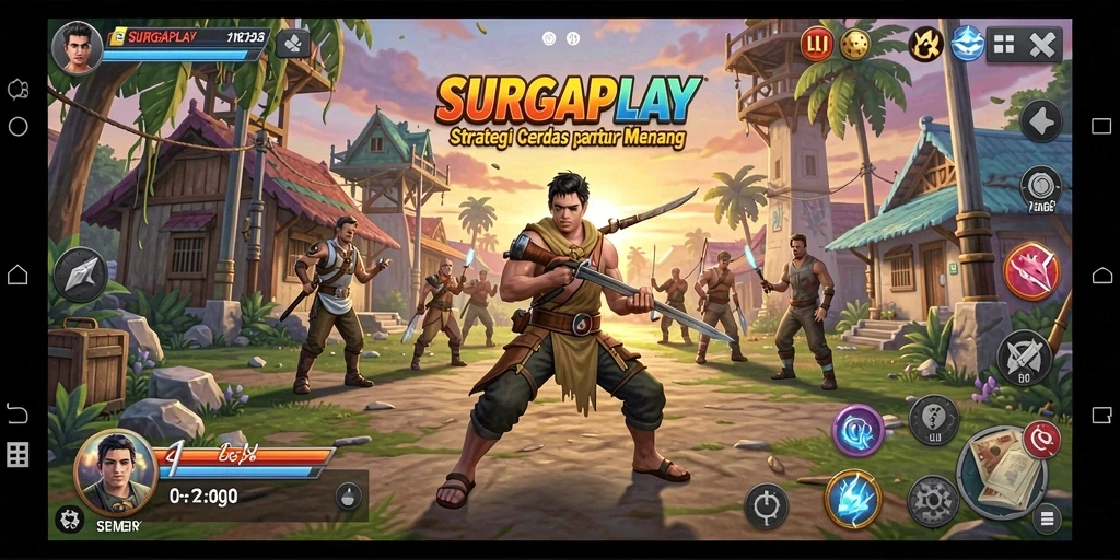 Tampilan gameplay SURGAPLAY menampilkan rencana strategis yang mendebarkan.