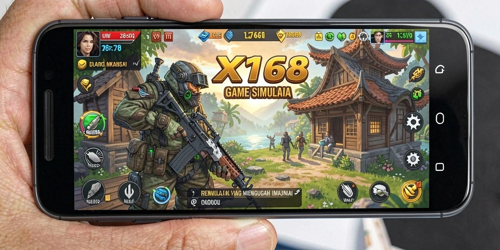 Tampilan gameplay simulasi seru di X168 yang mengundang kreativitas.