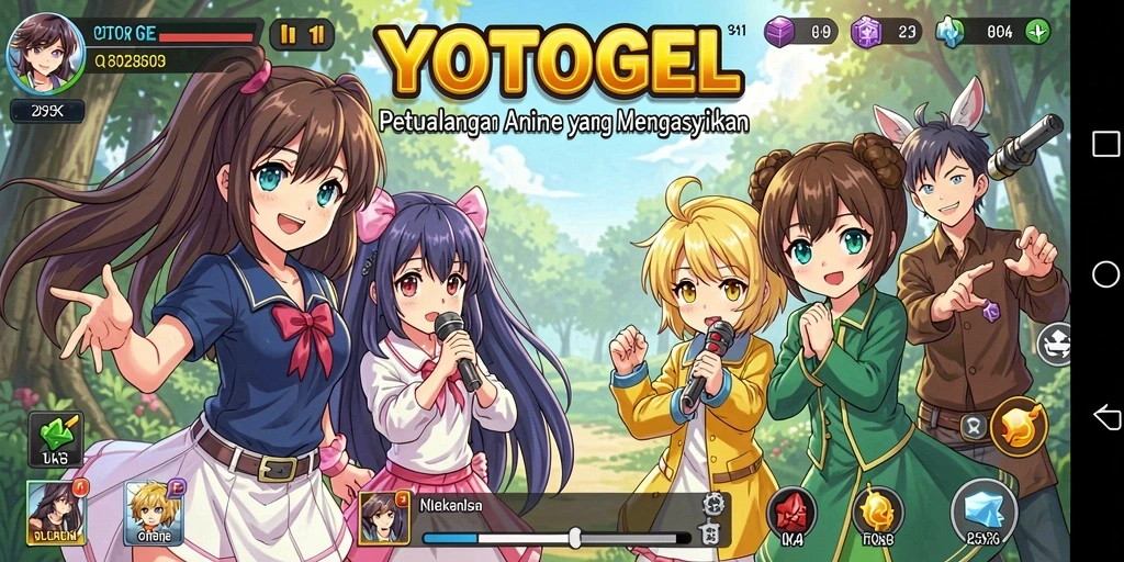 Screenshot gameplay YOTOGEL menampilkan aksi karakter Anime yang seru.